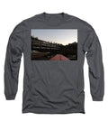 Kayak by Wooden Dock at Dusk - Long Sleeve T-Shirt