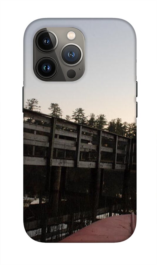 Kayak by Wooden Dock at Dusk - Phone Case