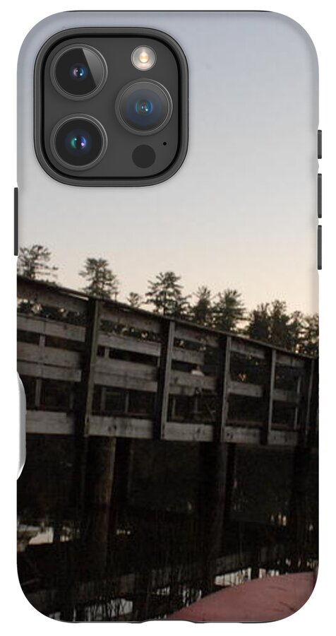 Kayak by Wooden Dock at Dusk - Phone Case