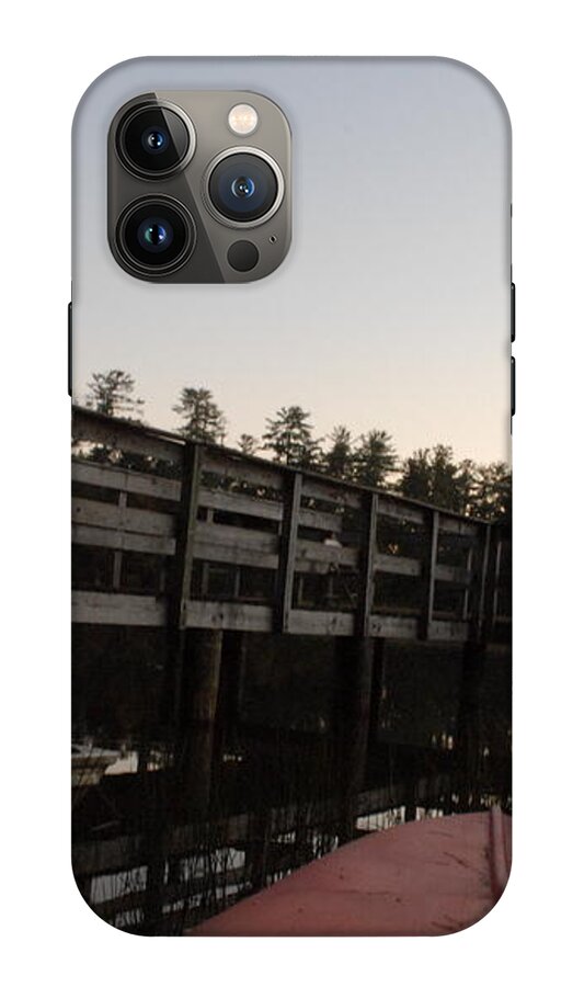 Kayak by Wooden Dock at Dusk - Phone Case