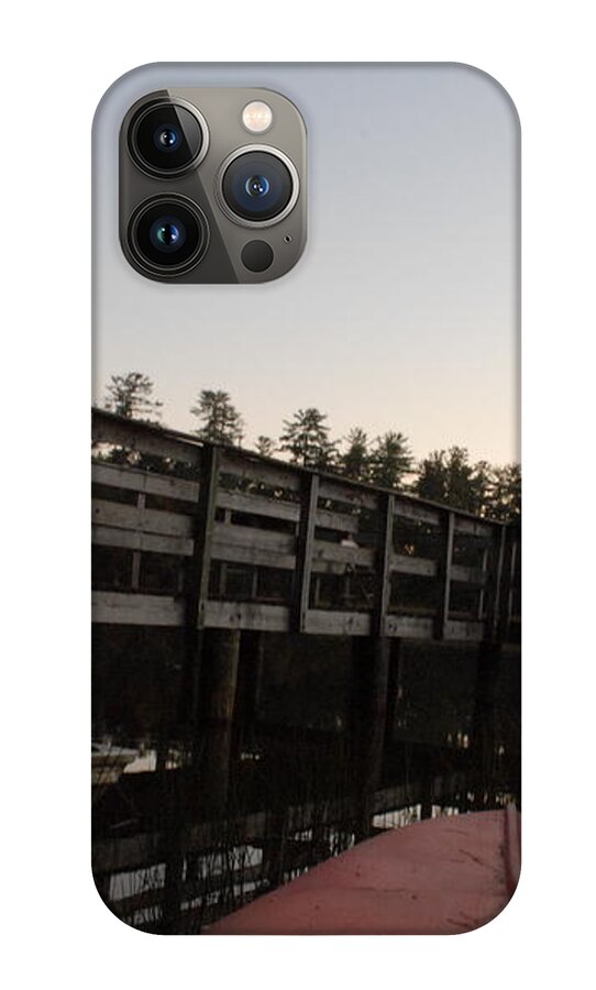 Kayak by Wooden Dock at Dusk - Phone Case