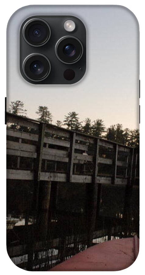 Kayak by Wooden Dock at Dusk - Phone Case