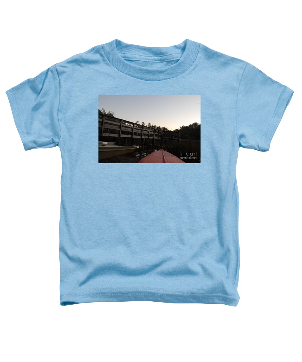 Kayak by Wooden Dock at Dusk - Toddler T-Shirt