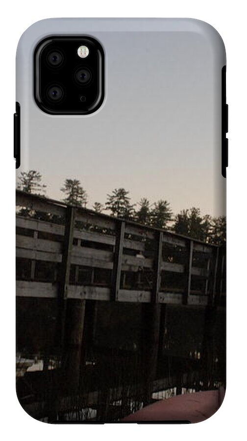 Kayak by Wooden Dock at Dusk - Phone Case