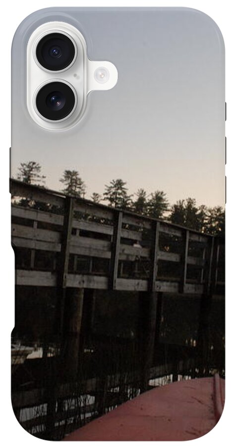 Kayak by Wooden Dock at Dusk - Phone Case