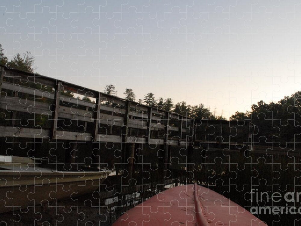 Kayak by Wooden Dock at Dusk - Puzzle