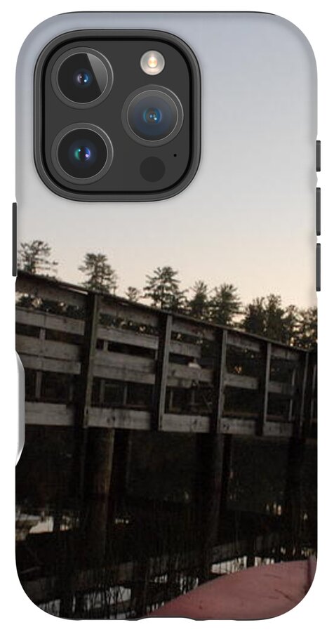 Kayak by Wooden Dock at Dusk - Phone Case