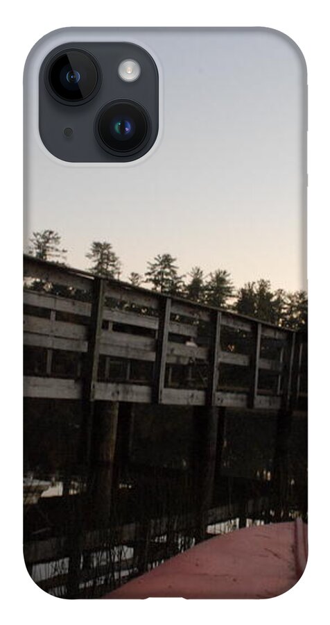 Kayak by Wooden Dock at Dusk - Phone Case