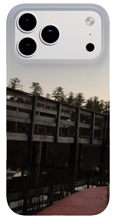 Kayak by Wooden Dock at Dusk - Phone Case