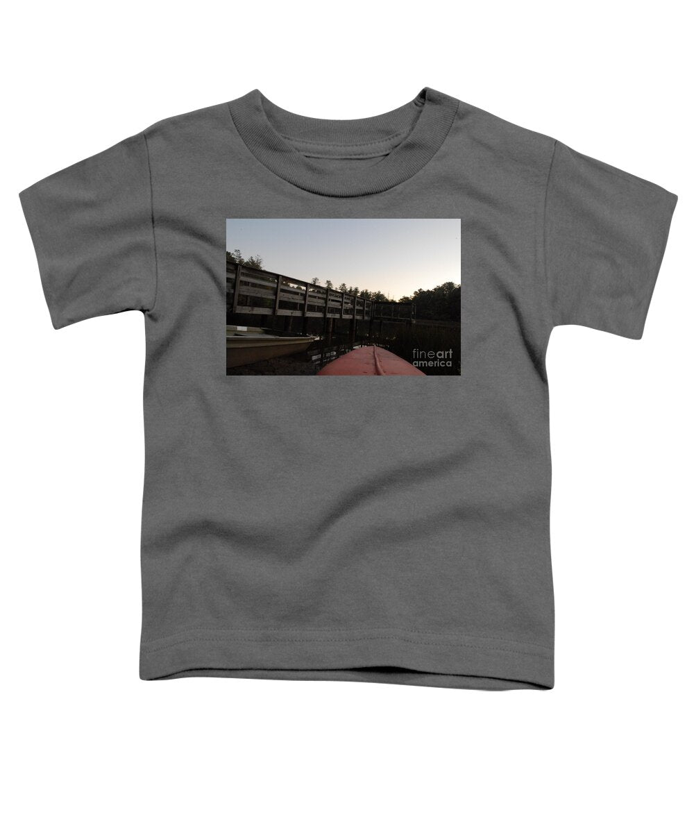 Kayak by Wooden Dock at Dusk - Toddler T-Shirt