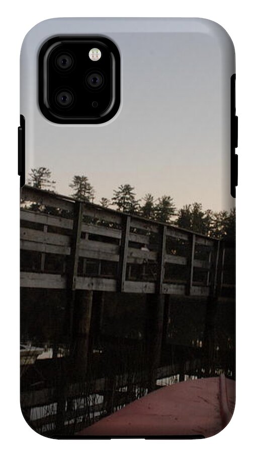 Kayak by Wooden Dock at Dusk - Phone Case