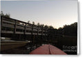 Kayak by Wooden Dock at Dusk - Greeting Card
