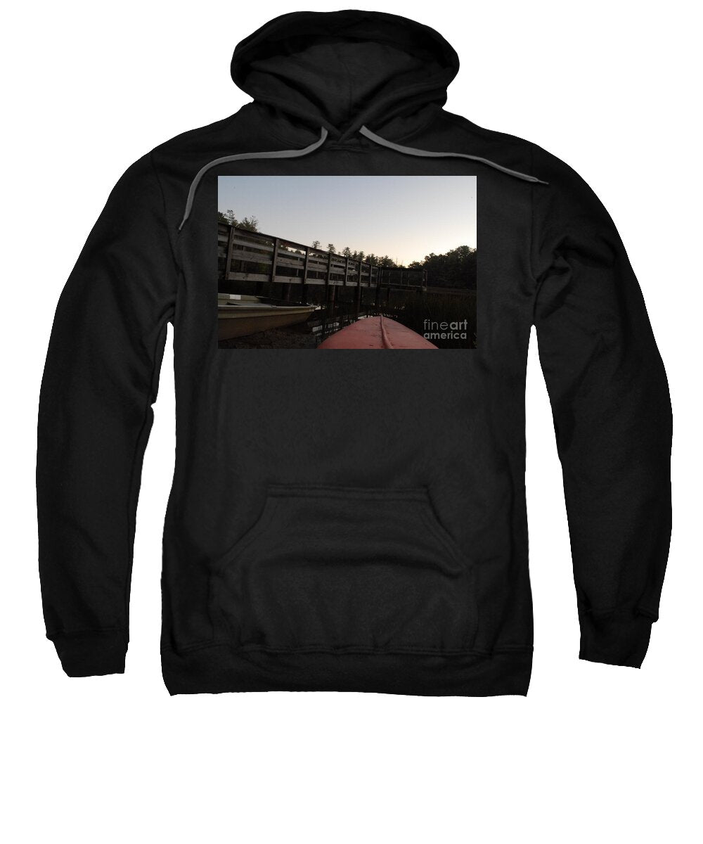 Kayak by Wooden Dock at Dusk - Sweatshirt