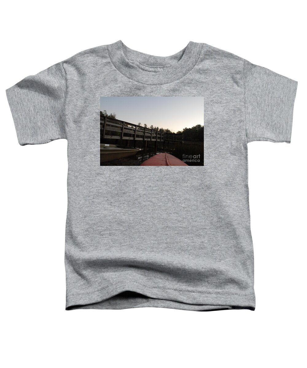 Kayak by Wooden Dock at Dusk - Toddler T-Shirt