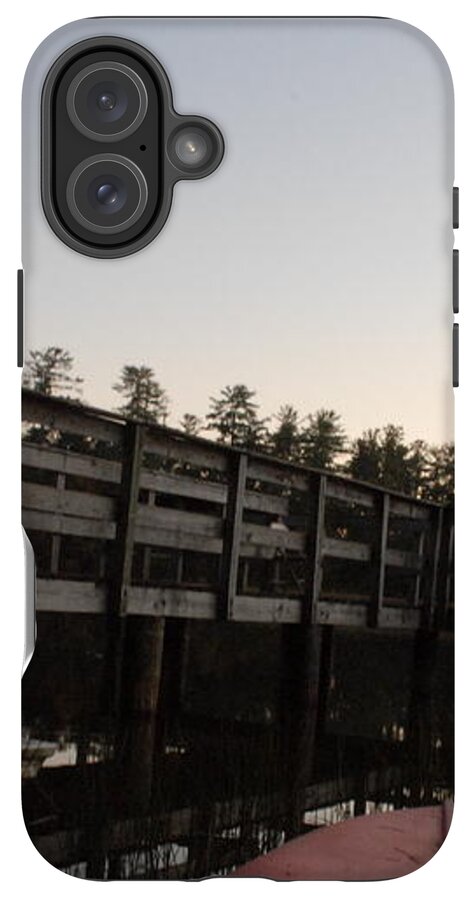 Kayak by Wooden Dock at Dusk - Phone Case