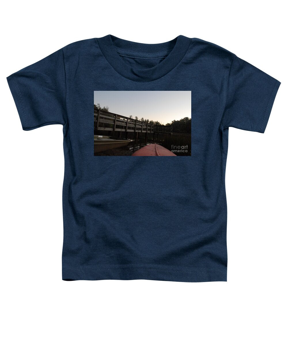 Kayak by Wooden Dock at Dusk - Toddler T-Shirt