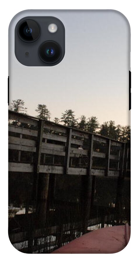 Kayak by Wooden Dock at Dusk - Phone Case
