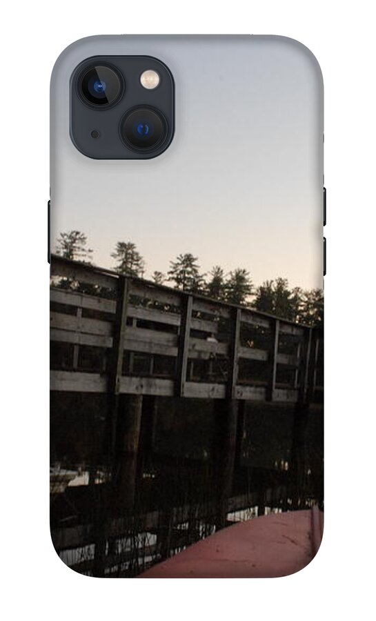 Kayak by Wooden Dock at Dusk - Phone Case