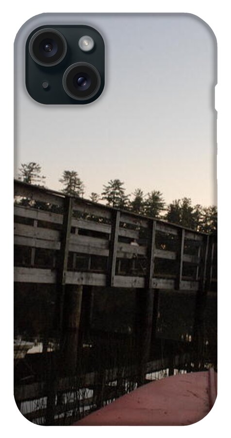 Kayak by Wooden Dock at Dusk - Phone Case