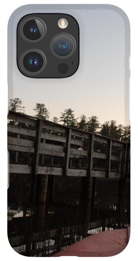 Kayak by Wooden Dock at Dusk - Phone Case