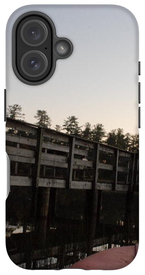 Kayak by Wooden Dock at Dusk - Phone Case