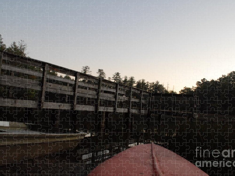 Kayak by Wooden Dock at Dusk - Puzzle