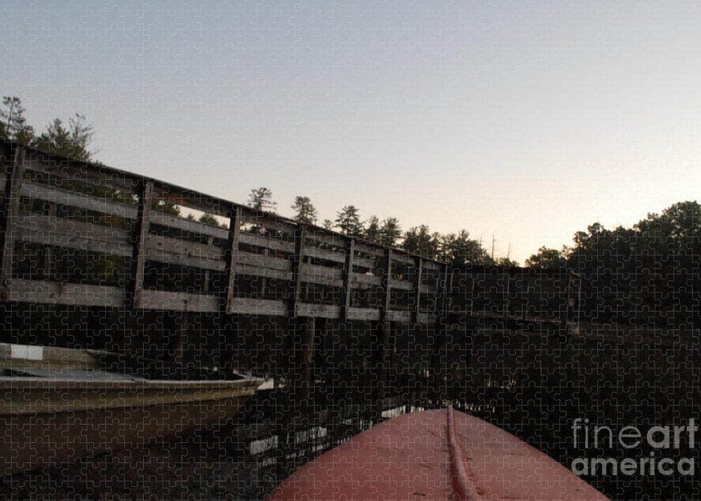 Kayak by Wooden Dock at Dusk - Puzzle