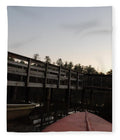 Kayak by Wooden Dock at Dusk - Blanket