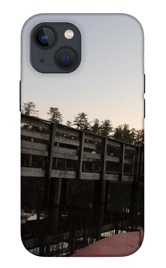 Kayak by Wooden Dock at Dusk - Phone Case