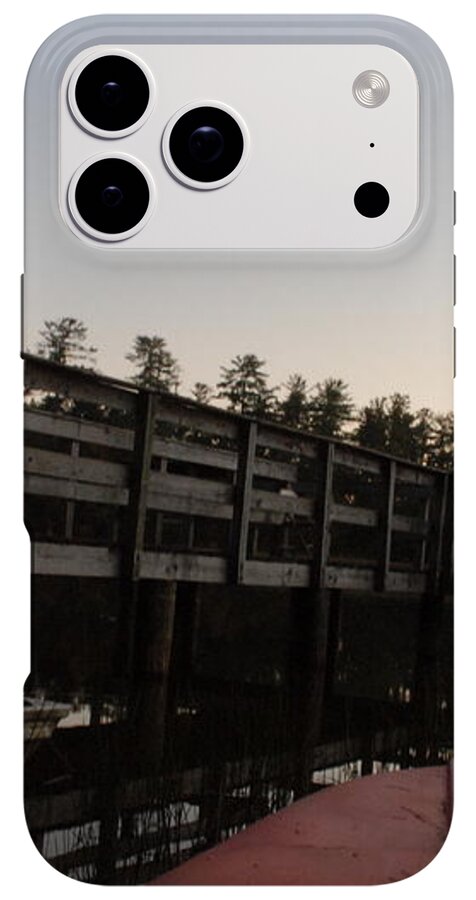 Kayak by Wooden Dock at Dusk - Phone Case