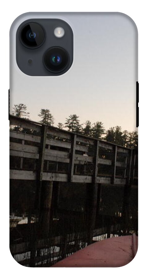 Kayak by Wooden Dock at Dusk - Phone Case
