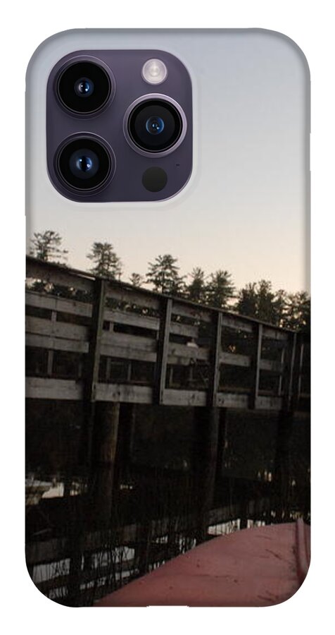 Kayak by Wooden Dock at Dusk - Phone Case
