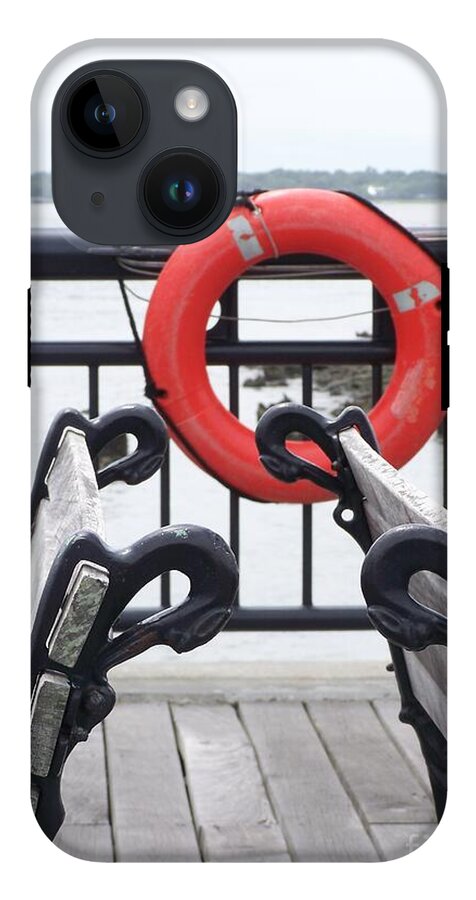 Lifebuoy Overlooking a Calm River - Phone Case