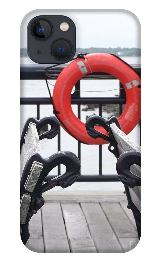 Lifebuoy Overlooking a Calm River - Phone Case