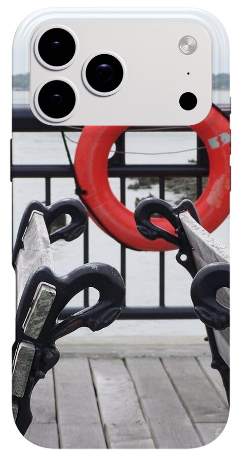 Lifebuoy Overlooking a Calm River - Phone Case