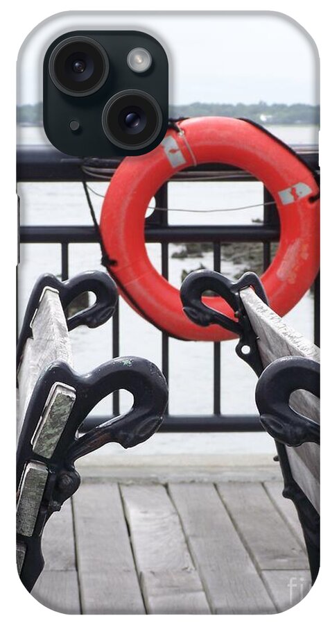 Lifebuoy Overlooking a Calm River - Phone Case