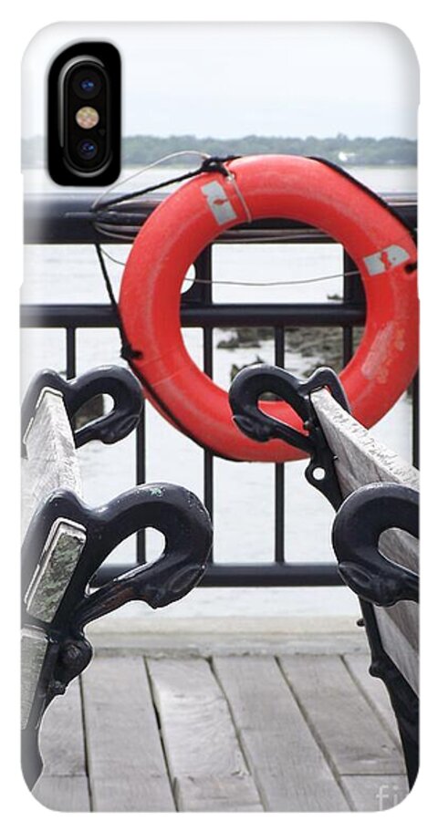 Lifebuoy Overlooking a Calm River - Phone Case