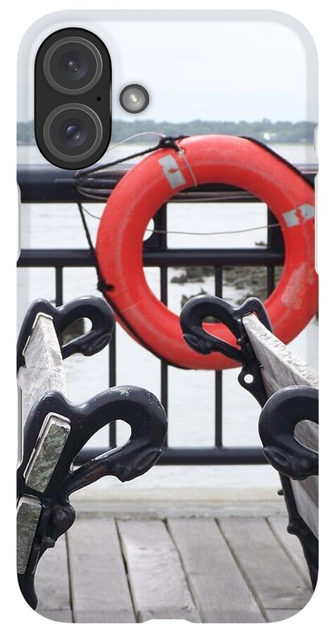 Lifebuoy Overlooking a Calm River - Phone Case