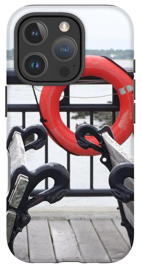 Lifebuoy Overlooking a Calm River - Phone Case