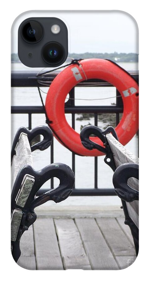 Lifebuoy Overlooking a Calm River - Phone Case