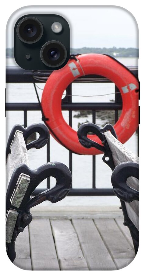 Lifebuoy Overlooking a Calm River - Phone Case