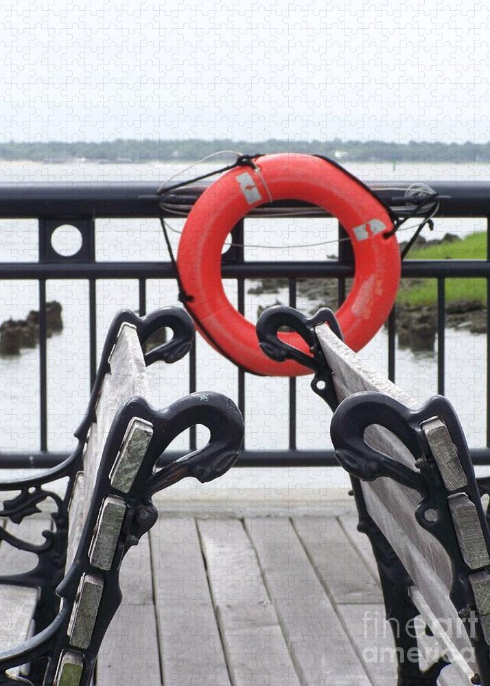 Lifebuoy Overlooking a Calm River - Puzzle