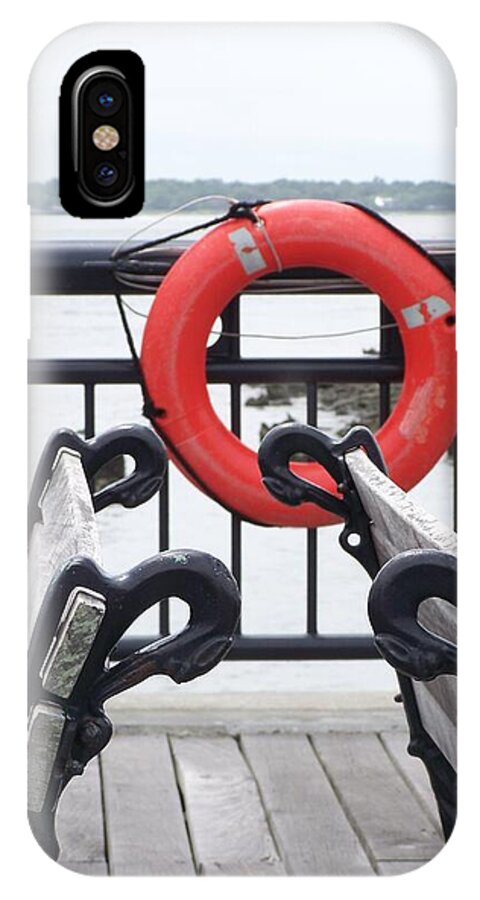 Lifebuoy Overlooking a Calm River - Phone Case