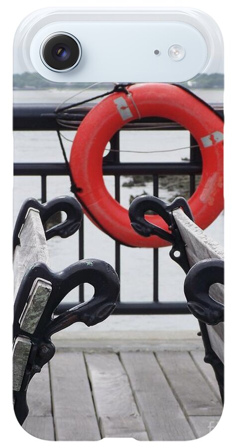 Lifebuoy Overlooking a Calm River - Phone Case