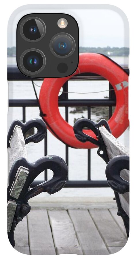 Lifebuoy Overlooking a Calm River - Phone Case