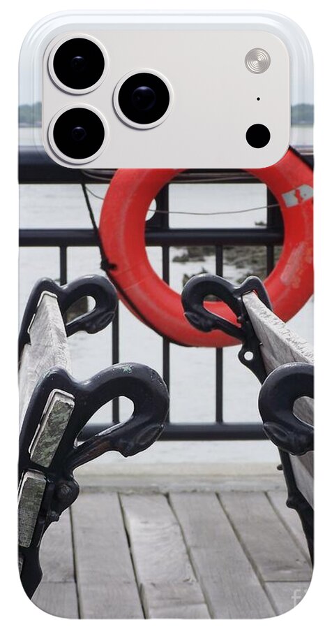 Lifebuoy Overlooking a Calm River - Phone Case
