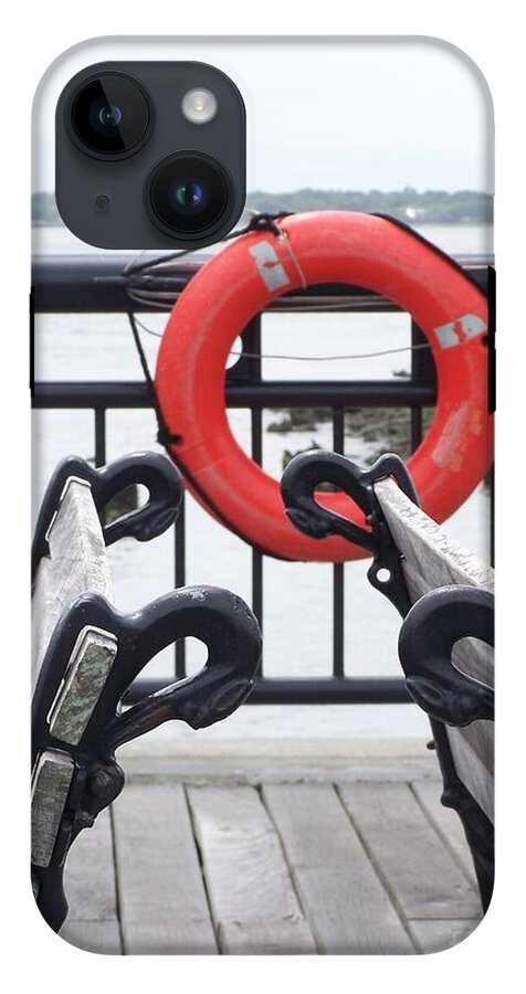 Lifebuoy Overlooking a Calm River - Phone Case