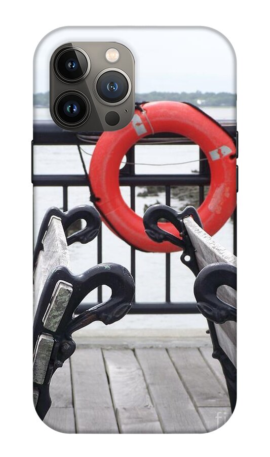 Lifebuoy Overlooking a Calm River - Phone Case