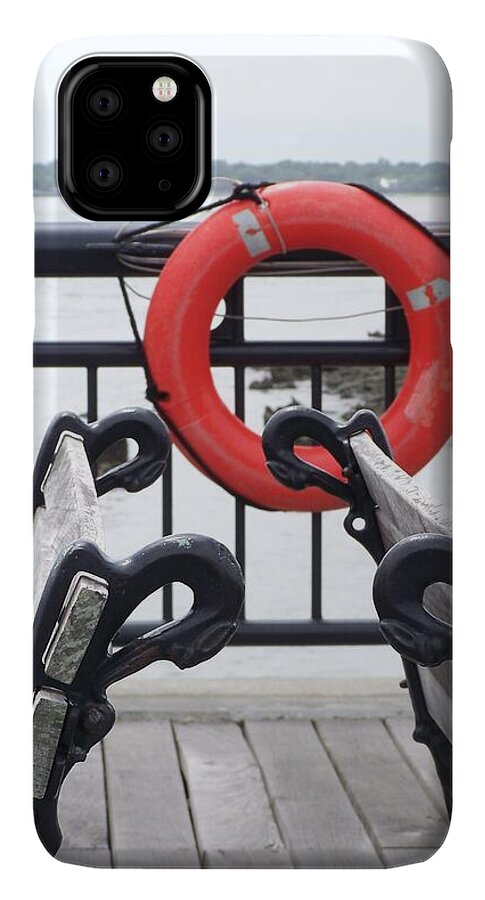 Lifebuoy Overlooking a Calm River - Phone Case