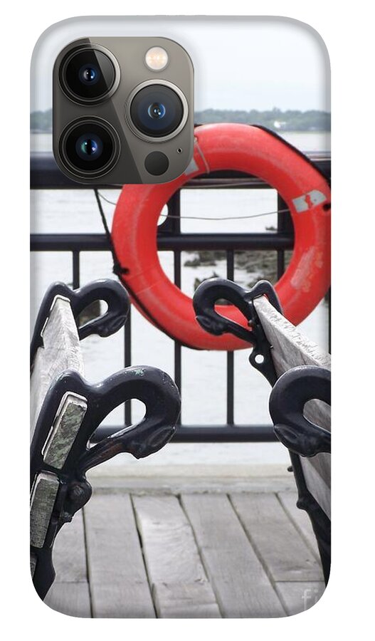 Lifebuoy Overlooking a Calm River - Phone Case